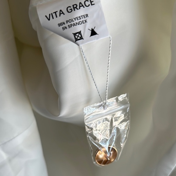 Cream Sheath Mini Dress with Notched Collar - Picture 7 of 8